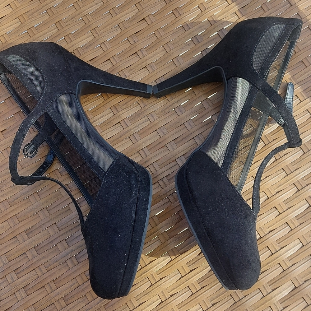 Worthington Black Mesh Heels